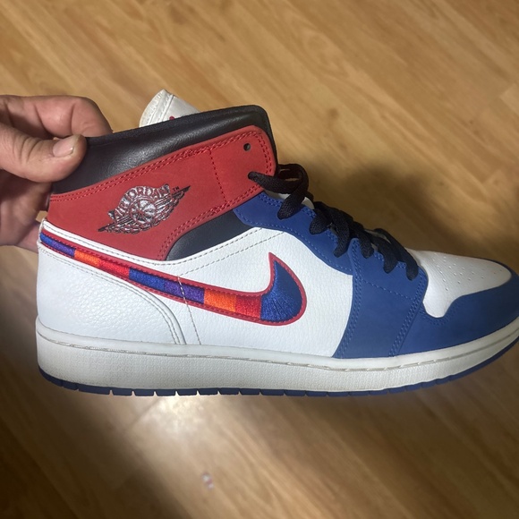 Nike air Jordan 1 mid with multi color swoosh